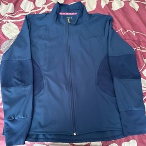 Navy blue Heart soul scrub jacket.